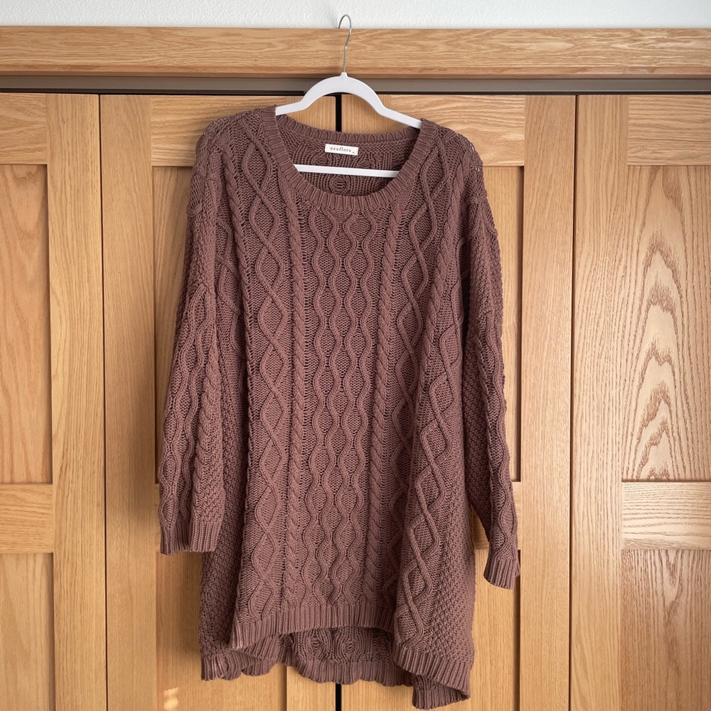 Neuflora Brown Cable Knit Sweater